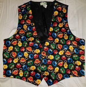 100% silk Vintage sesame street vest